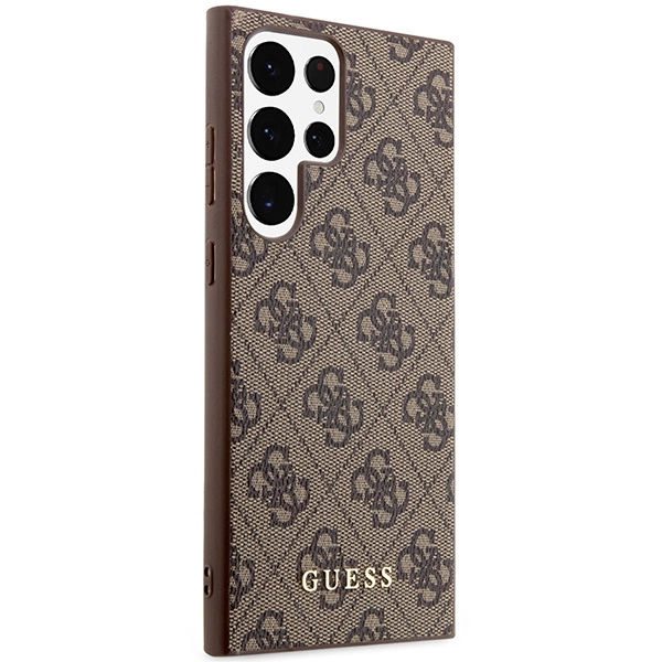 Guess GUHCS23LG4GFBR S23 Ultra S918 brown/brown hard case 4G Metal Gold Logoeng