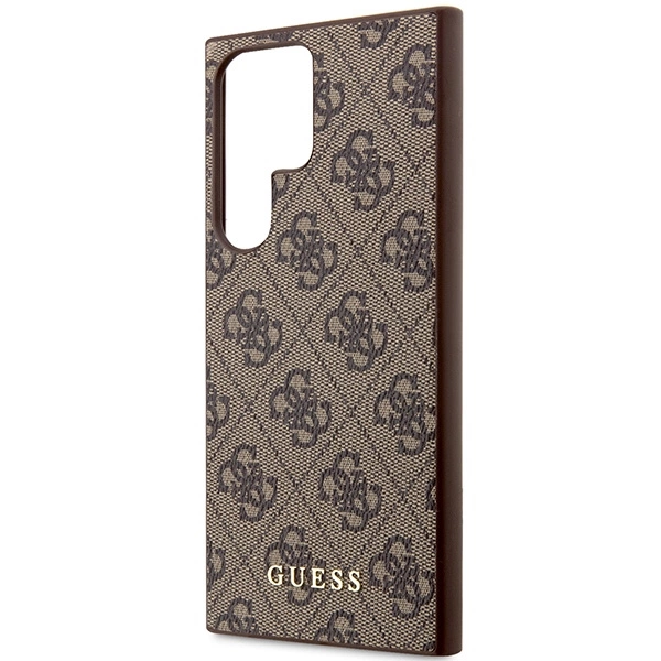 Guess GUHCS23LG4GFBR S23 Ultra S918 brown/brown hard case 4G Metal Gold Logoeng