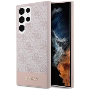 Guess GUHCS23LG4GLPI S23 Ultra S918 pink/pink hard case 4G Stripe Collectioneng