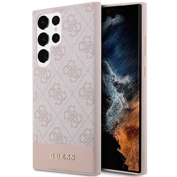 Guess GUHCS23LG4GLPI S23 Ultra S918 pink/pink hard case 4G Stripe Collectioneng