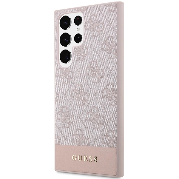 Guess GUHCS23LG4GLPI S23 Ultra S918 pink/pink hard case 4G Stripe Collectioneng