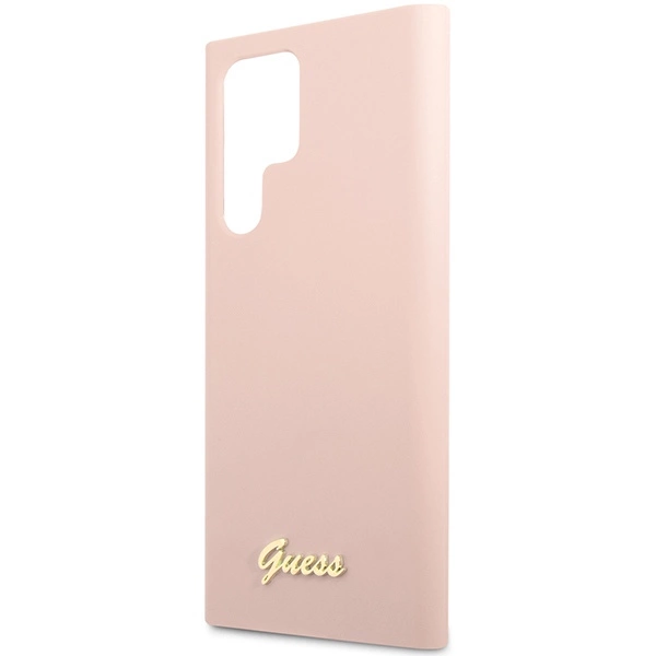 Guess GUHCS23LLSLMGPP S23 Ultra S918 pink/pink hardcase Silicone Script Metal Logoeng