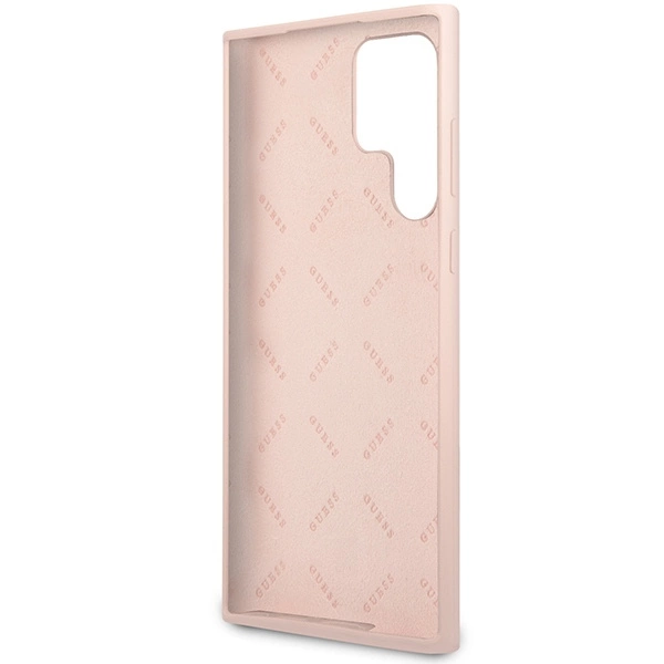 Guess GUHCS23LLSLMGPP S23 Ultra S918 pink/pink hardcase Silicone Script Metal Logoeng