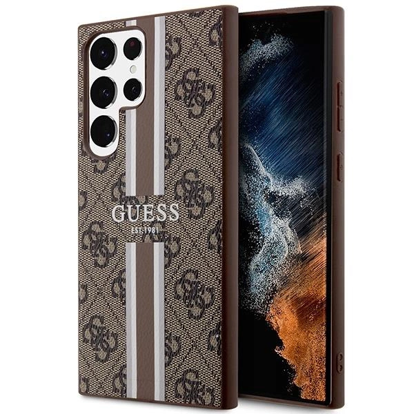 Guess GUHCS23LP4RPSW S23 Ultra S918 brown/brown hardcase 4G Printed Stripeeng