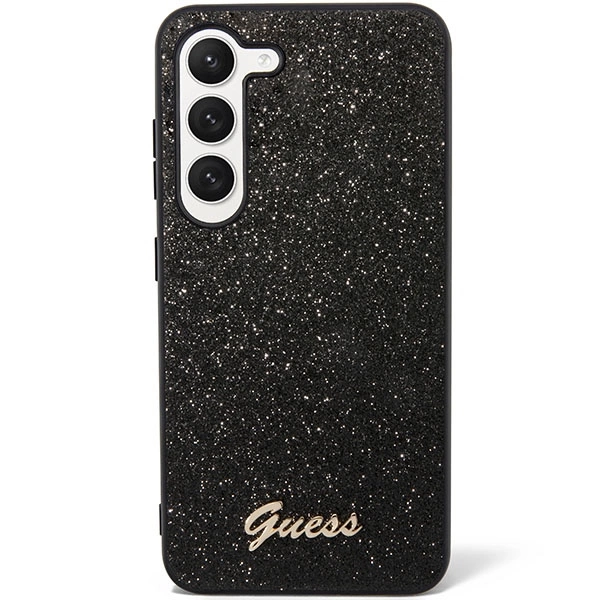 Guess GUHCS23MHGGSHK S23+ S916 black/black hard case Glitter Scripteng