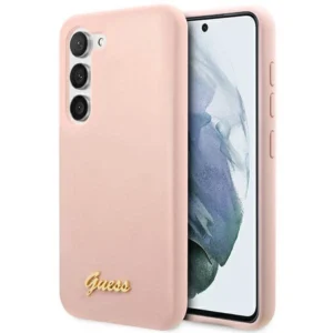 Guess GUHCS23MLSLMGPP S23+ S916 pink/pink hardcase Silicone Script Metal Logoeng