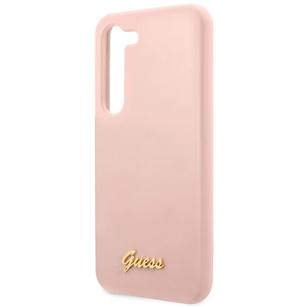 Guess GUHCS23MLSLMGPP S23+ S916 pink/pink hardcase Silicone Script Metal Logoeng