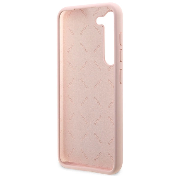 Guess GUHCS23MLSLMGPP S23+ S916 pink/pink hardcase Silicone Script Metal Logoeng