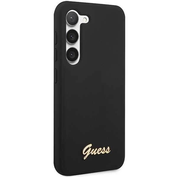 Guess GUHCS23MSLSMK S23+ S916 black/black hardcase Silicone Vintage Gold Logoeng