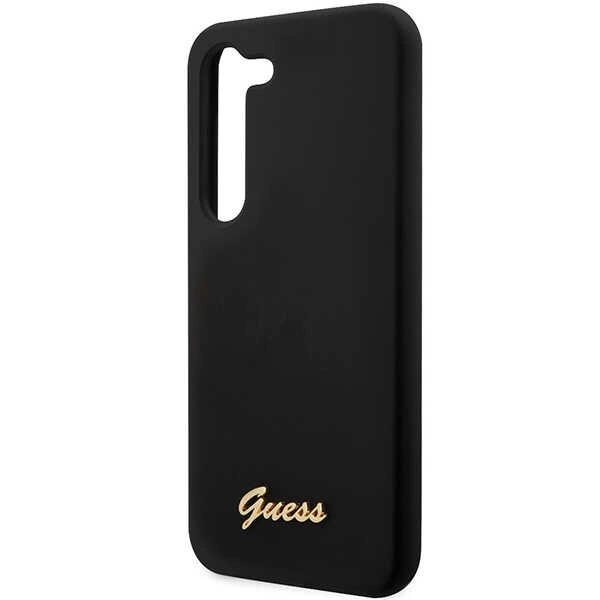 Guess GUHCS23MSLSMK S23+ S916 black/black hardcase Silicone Vintage Gold Logoeng