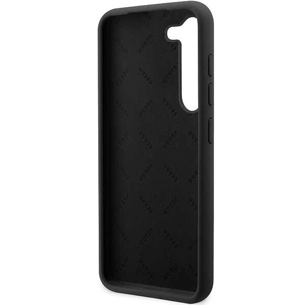 Guess GUHCS23MSLSMK S23+ S916 black/black hardcase Silicone Vintage Gold Logoeng