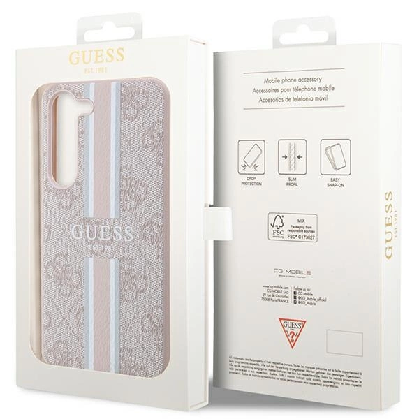 Guess GUHCS23SP4RPSP S23 S911 pink/pink hardcase 4G Printed Stripeeng