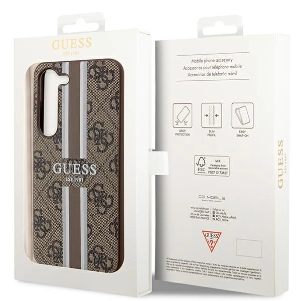 Guess GUHCS23SP4RPSW S23 S911 brown/brown hardcase 4G Printed Stripeeng
