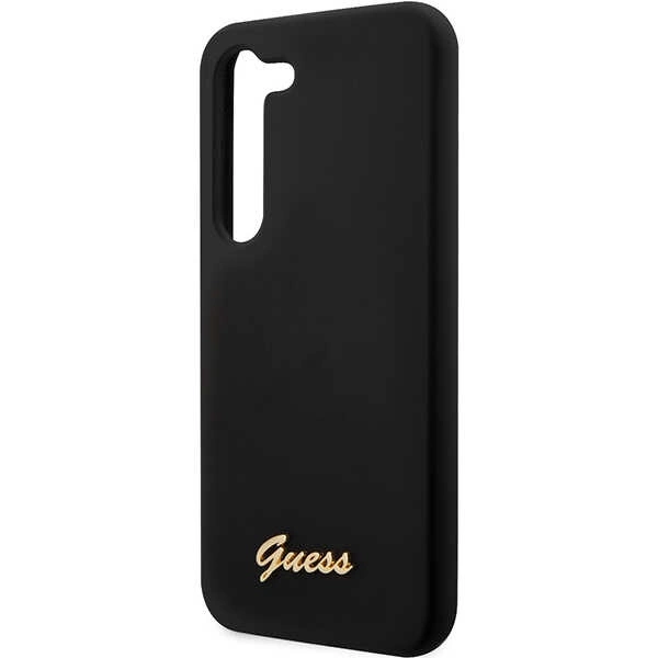 Guess GUHCS23SSLSMK S23 S911 black/black hardcase Silicone Vintage Gold Logoeng
