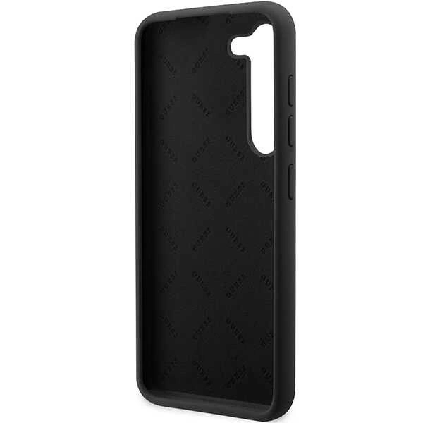 Guess GUHCS23SSLSMK S23 S911 black/black hardcase Silicone Vintage Gold Logoeng