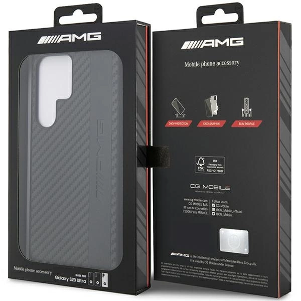 AMG AMHCS23LBLSCA S23 Ultra S918 black/black hardcase Carbon Stripe&Embossedeng