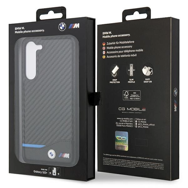 BMW Leather Carbon case for Samsung Galaxy S23+ - blackeng