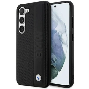 Case BMW BMHCS23M22RDPK S23+ S916 black/black hardcase Leather Textured & Stripeeng