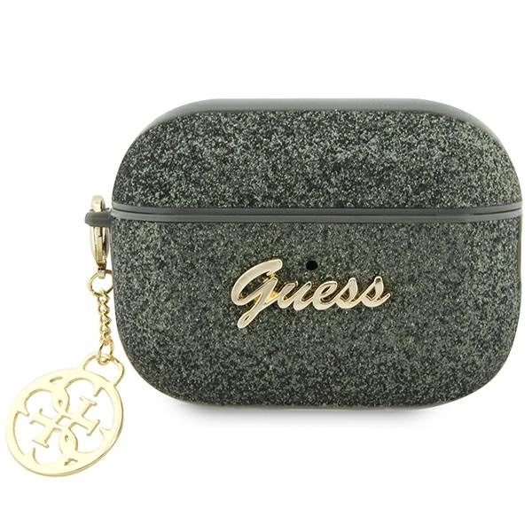 Guess GUAP2GLGSHA AirPods Pro 2 cover green/kaki Glitter Flake 4G Charmeng
