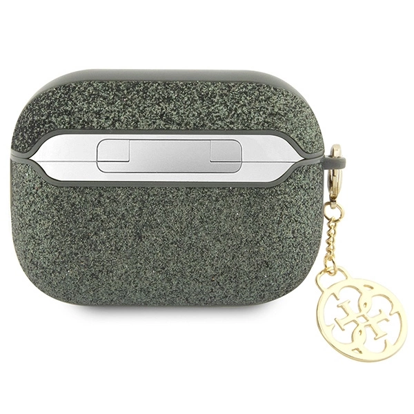 Guess GUAP2GLGSHA AirPods Pro 2 cover green/kaki Glitter Flake 4G Charmeng