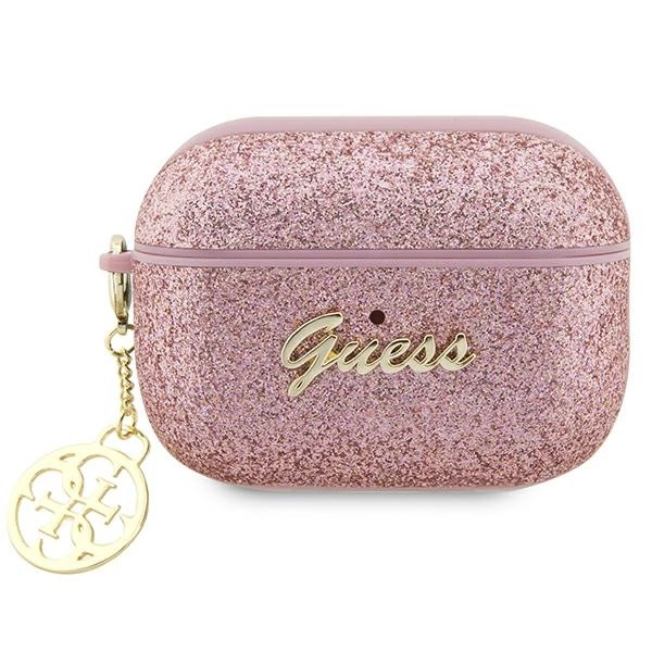 Guess GUAP2GLGSHP AirPods Pro 2 cover pink/pink Glitter Flake 4G Charmeng