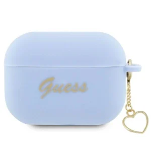 Guess GUAP2LSCHSB AirPods Pro 2 cover blue/blue Silicone Charm Heart Collectioneng