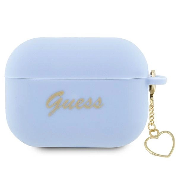 Guess GUAP2LSCHSB AirPods Pro 2 cover blue/blue Silicone Charm Heart Collectioneng
