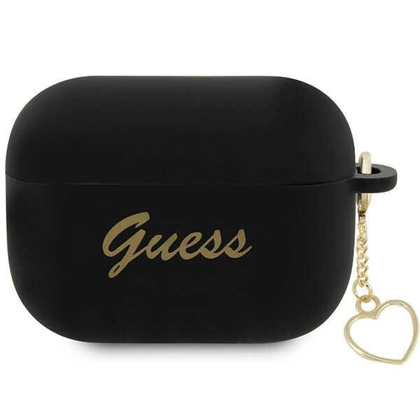Guess GUAP2LSCHSK AirPods Pro 2 cover black/black Silicone Charm Heart Collectioneng
