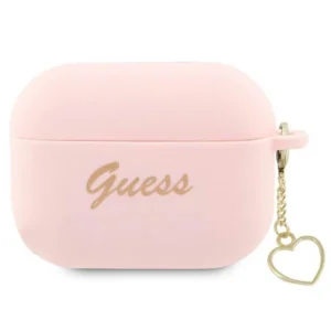 Guess GUAP2LSCHSP AirPods Pro 2 cover pink/pink Silicone Charm Heart Collectioneng