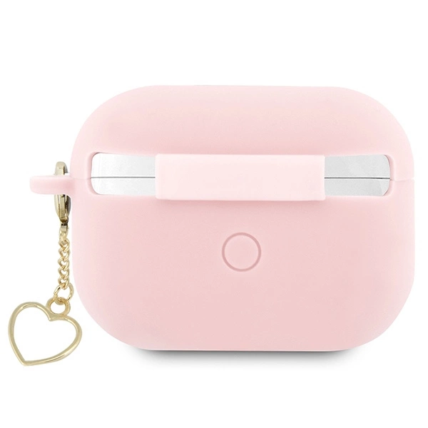 Guess GUAP2LSCHSP AirPods Pro 2 cover pink/pink Silicone Charm Heart Collectioneng
