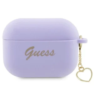 Guess GUAP2LSCHSU AirPods Pro 2 cover purple/purple Silicone Charm Heart Collectioneng