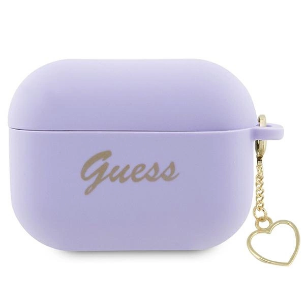Guess GUAP2LSCHSU AirPods Pro 2 cover purple/purple Silicone Charm Heart Collectioneng