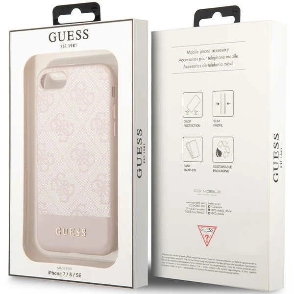 Guess GUHCI8G4GLPI iPhone 7/8/SE 2020/ 2022 pink/pink hard case 4G Stripe Collectioneng