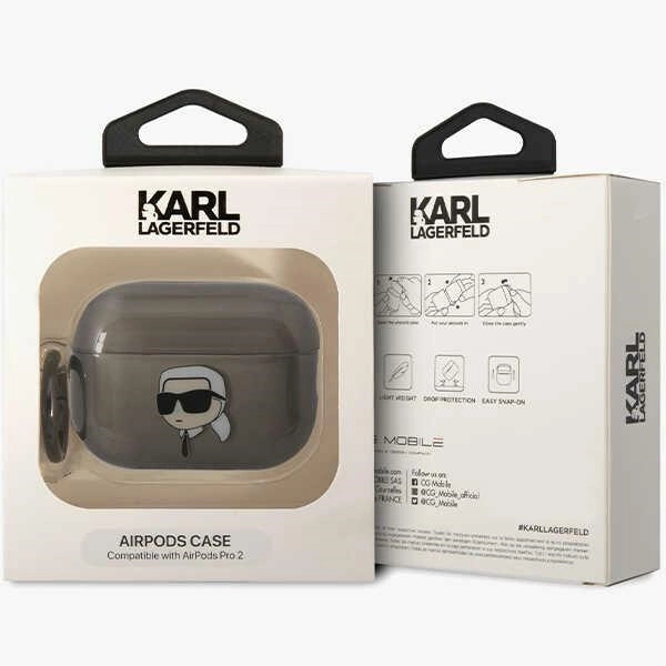 Karl Lagerfeld KKLAP2HNIKTCK Airpods Pro 2 cover black/black Ikonik Karl Lagerfeldeng