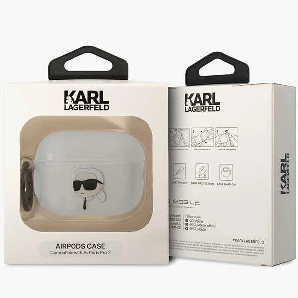 Karl Lagerfeld KLAP2HNIKTCT Airpods Pro 2 cover transparent Ikonik Karl Lagerfeldeng