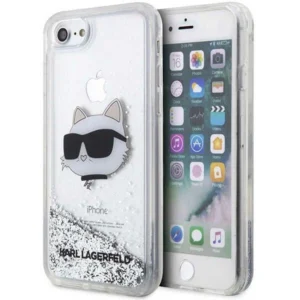 Karl Lagerfeld KLHCI8LNHCCS iPhone 7/8/ SE 2020/2022 silver/silver hardcase Glitter Choupette Headeng