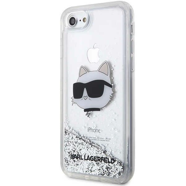 Karl Lagerfeld KLHCI8LNHCCS iPhone 7/8/ SE 2020/2022 silver/silver hardcase Glitter Choupette Headeng