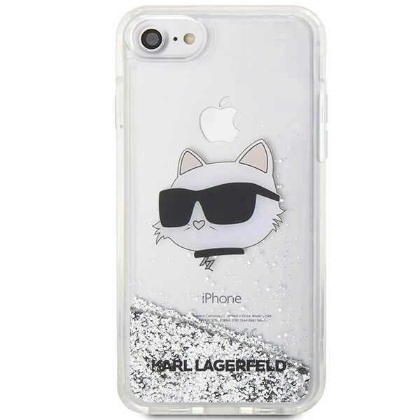 Karl Lagerfeld KLHCI8LNHCCS iPhone 7/8/ SE 2020/2022 silver/silver hardcase Glitter Choupette Headeng