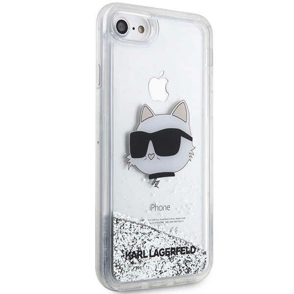 Karl Lagerfeld KLHCI8LNHCCS iPhone 7/8/ SE 2020/2022 silver/silver hardcase Glitter Choupette Headeng