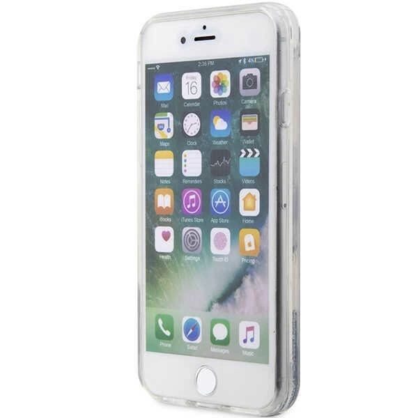 Karl Lagerfeld KLHCI8LNHCCS iPhone 7/8/ SE 2020/2022 silver/silver hardcase Glitter Choupette Headeng