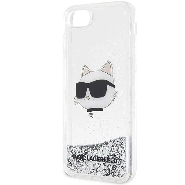 Karl Lagerfeld KLHCI8LNHCCS iPhone 7/8/ SE 2020/2022 silver/silver hardcase Glitter Choupette Headeng