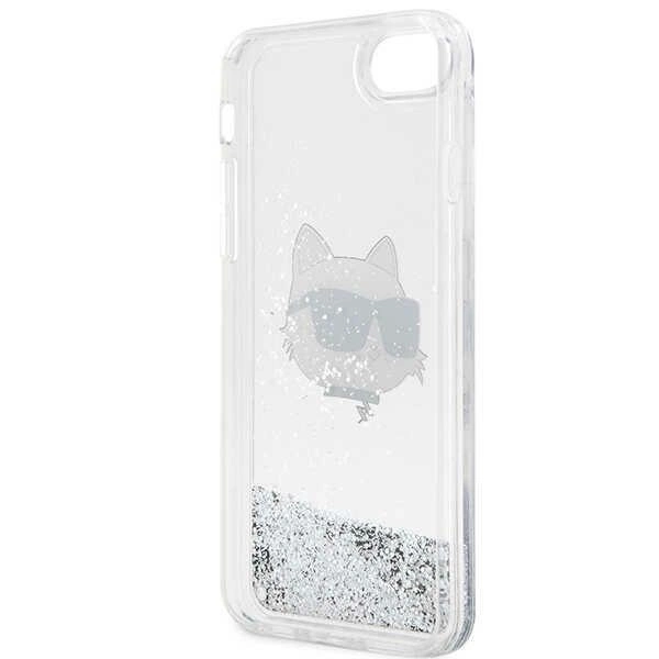 Karl Lagerfeld KLHCI8LNHCCS iPhone 7/8/ SE 2020/2022 silver/silver hardcase Glitter Choupette Headeng