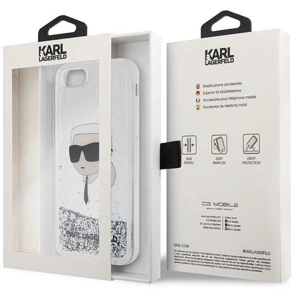 Karl Lagerfeld KLHCI8LNKHCH iPhone 7/8/ SE 2020/2022 silver/silver hardcase Glitter Karl Headeng