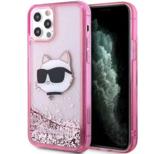 Karl Lagerfeld KLHCP12MLNCHCP iPhone 12/ 12 Pro 6.1" pink/pink hardcase Glitter Choupette Headeng