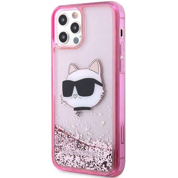 Karl Lagerfeld KLHCP12MLNCHCP iPhone 12/ 12 Pro 6.1" pink/pink hardcase Glitter Choupette Headeng