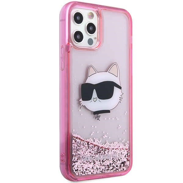 Karl Lagerfeld KLHCP12MLNCHCP iPhone 12/ 12 Pro 6.1" pink/pink hardcase Glitter Choupette Headeng