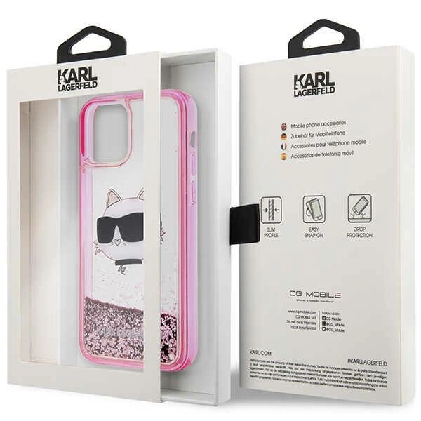 Karl Lagerfeld KLHCP12MLNCHCP iPhone 12/ 12 Pro 6.1" pink/pink hardcase Glitter Choupette Headeng
