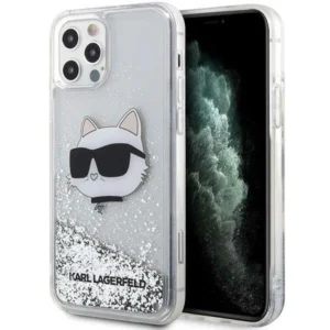 Karl Lagerfeld KLHCP12MLNHCCS iPhone 12/ 12 Pro 6.1" silver/silver hardcase Glitter Choupette Headeng