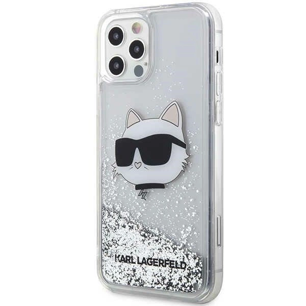 Karl Lagerfeld KLHCP12MLNHCCS iPhone 12/ 12 Pro 6.1" silver/silver hardcase Glitter Choupette Headeng