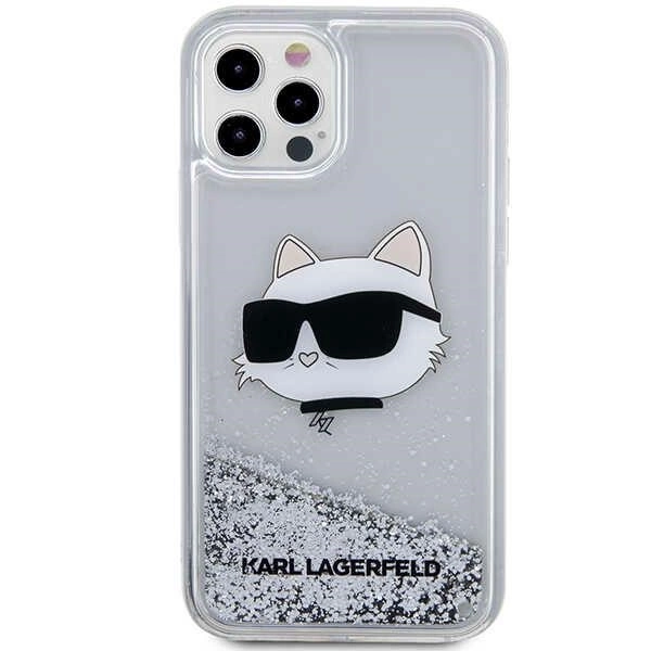 Karl Lagerfeld KLHCP12MLNHCCS iPhone 12/ 12 Pro 6.1" silver/silver hardcase Glitter Choupette Headeng